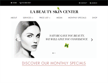 Tablet Screenshot of labeautyskincenter.com